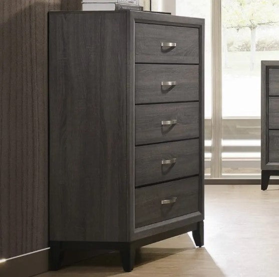 Akerson 5 Drawer Grey Chest