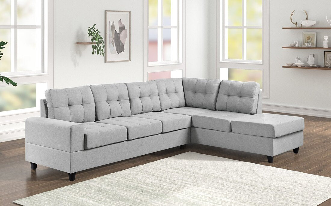 James Light Gray Reversible Sectional