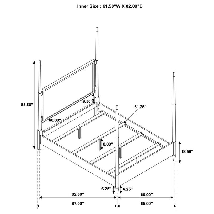 Emberlyn Poster Bed Brown