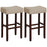 2 Set of 29 Inch Height Upholstered Bar Stool with Solid Rubber Wood Legs and Footrest