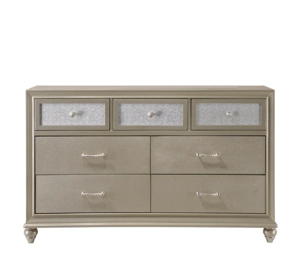 Lila Champagne Upholstered Panel Bedroom Set