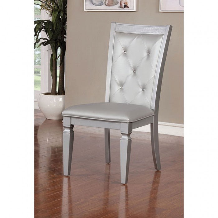 ALENA SILVER SIDE CHAIR (2/CTN)