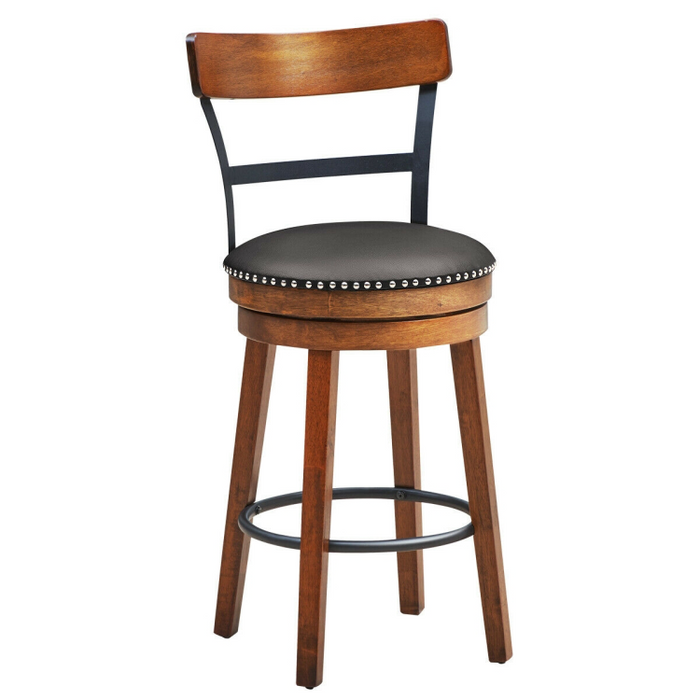 25.5 Inch/30.5 Inch 360-Degree Bar Swivel Stools with Leather Padded