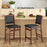 Set of 2 Folding Kitchen Island Stool with Rubber Wood Legs