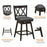 2 Pieces 25 Inch Swivel Counter Height Barstool Set with Rubber Wood Legs