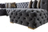 Neva Gray Velvet Double Chaise Sectional