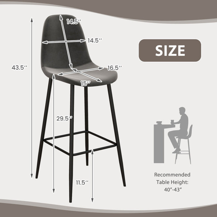 29.5 Inches High Back Bar Stools Set of 2