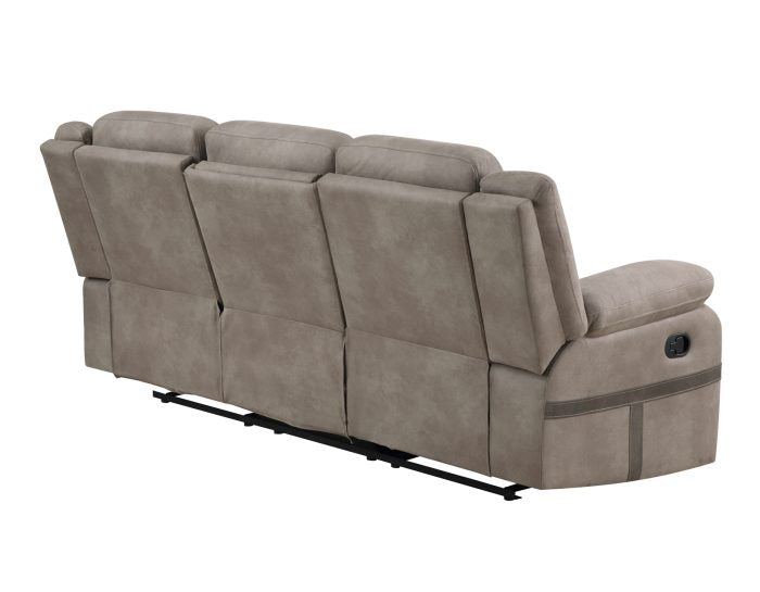 Abilene Manual Reclining Sofa with Drop-Down Console, Tan