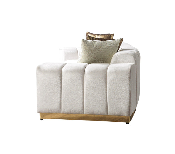 Michelle Ivory Velvet Curved Sectional