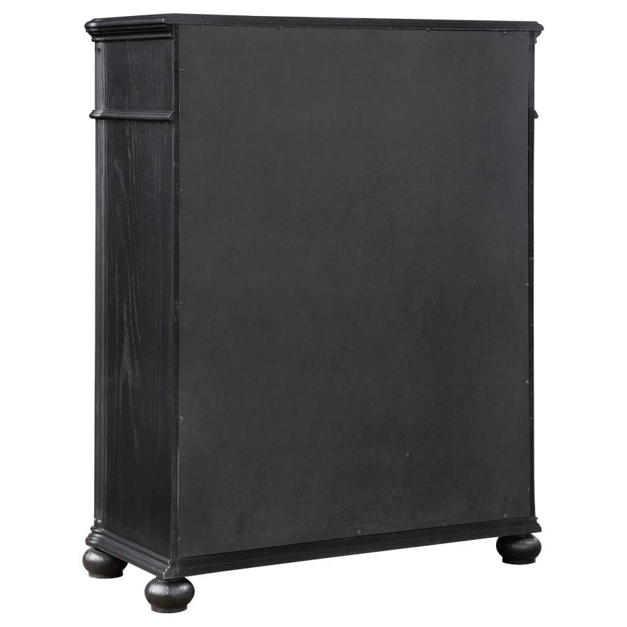 Celina 5-piece Bedroom Set with Upholstered Headboard Black and Beige