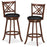 360° Swivel Upholstered Barstools Set of 2 with Back and Footrest