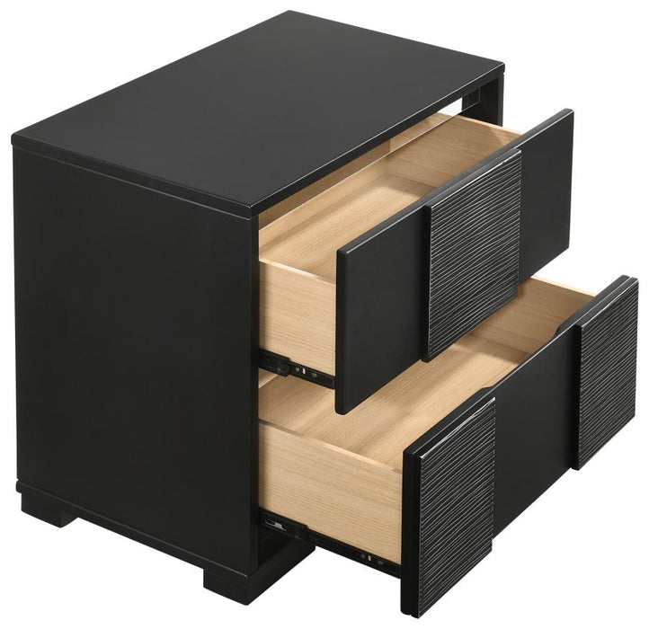 Blacktoft 2-drawer Nightstand Black