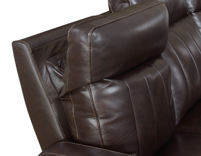 Coachella Dual-Power Leather Recliner, Brown