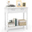 Narrow Console Table with Drawers and Open Storage Shelf