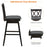 2 Pieces 29 Inch Swivel Counter Height Barstool Set with Rubber Wood Legs