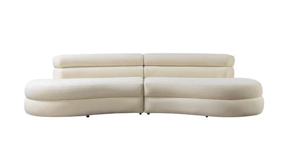 Larissa Ivory Boucle Curved Sectional