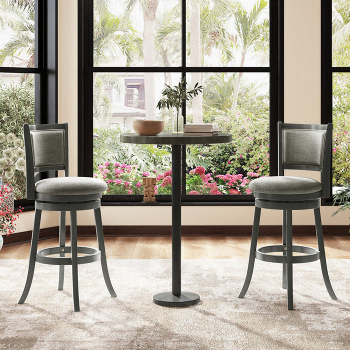 Swivel Bar Stools Set of 2 with Soft-padded Back and Seat