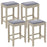 2 Pieces 25 Inch Upholstered Bar Stool Set with Solid Rubber Wood Frame and Footrest