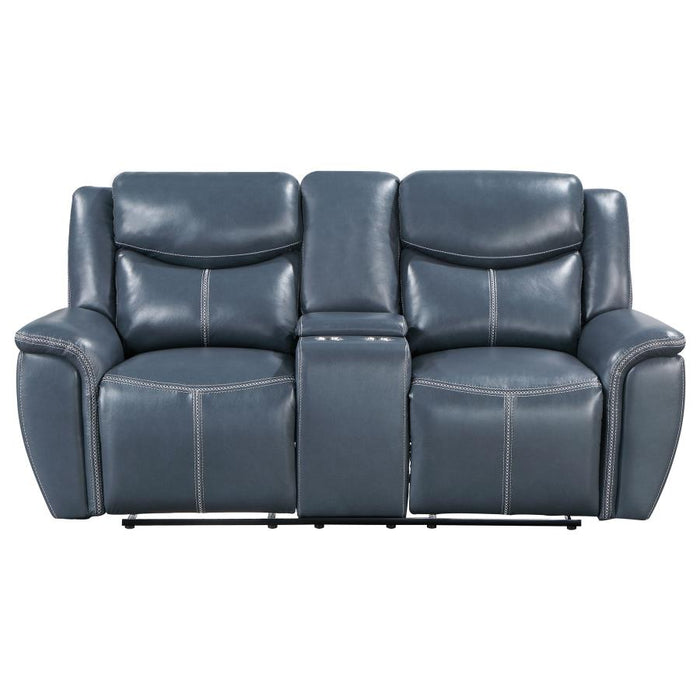 Sloane 2-piece Upholstered Motion Reclining Sofa Set Blue