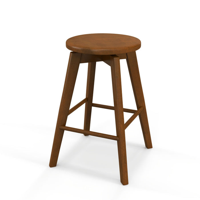 2 Set of 24.5 Inch Counter Height Bar Stool with Rubber Wood Frame