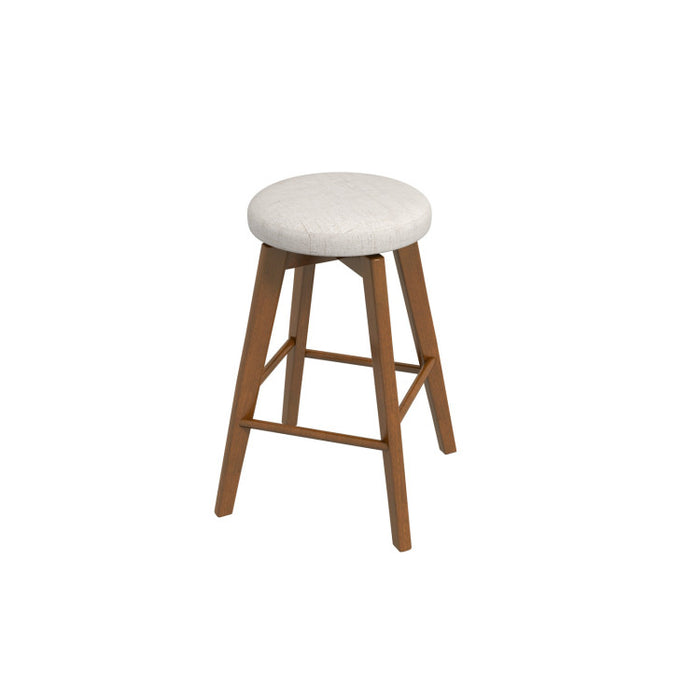 2 Pieces 26 Inch Backless Swivel Barstools with Linen Fabric Seat