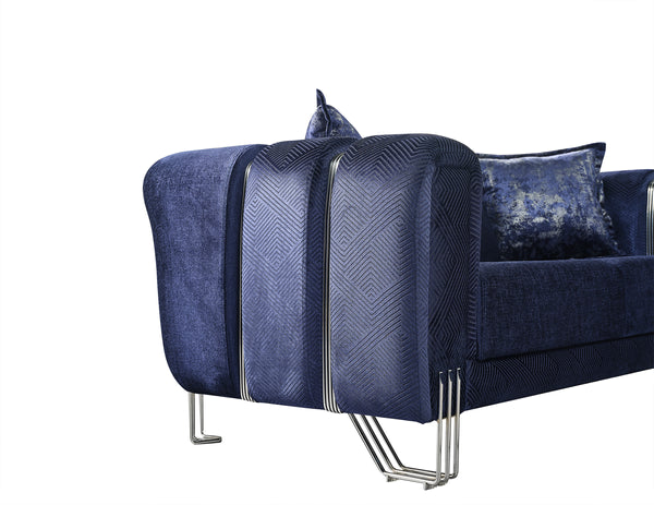 Santana Navy Velvet Sofa & Loveseat