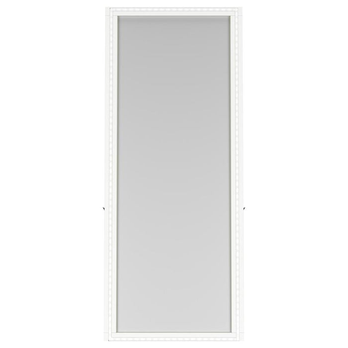 Windrose Full Length Floor Standing Tempered Mirror with LED Lighting White