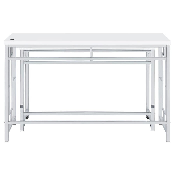 Jackson 4-piece Multipurpose Counter Height Table Set White and Chrome