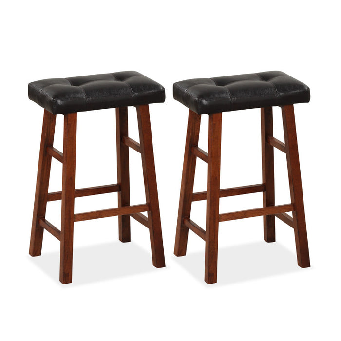 Set of 2 Modern Backless Bar Stools with Padded Cushion