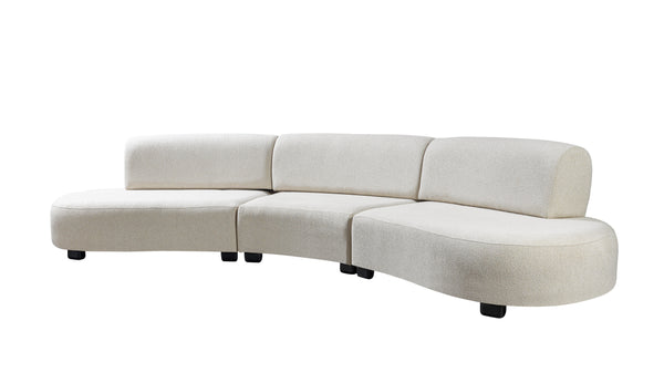 Olivia Ivory Boucle 3-Piece Curved Sectional