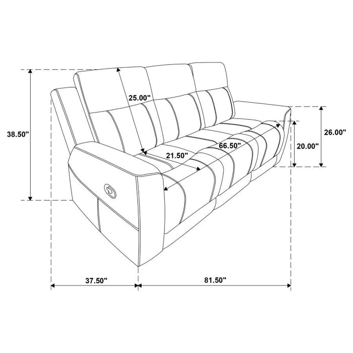 Brentwood Upholstered Motion Reclining Sofa Black