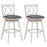 2 Pieces 29 Inch Swivel Counter Height Barstool Set with Rubber Wood Legs