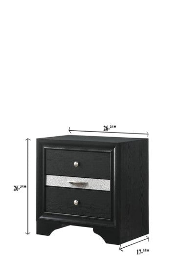 Regata Black/Silver Nightstand