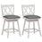 2 Pieces 25 Inch Swivel Counter Height Barstool Set with Rubber Wood Legs