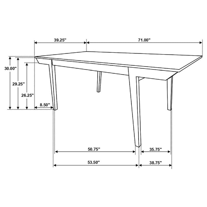 Nogales 7-piece Rectangular Dining Table Set Natural Acacia and Off White