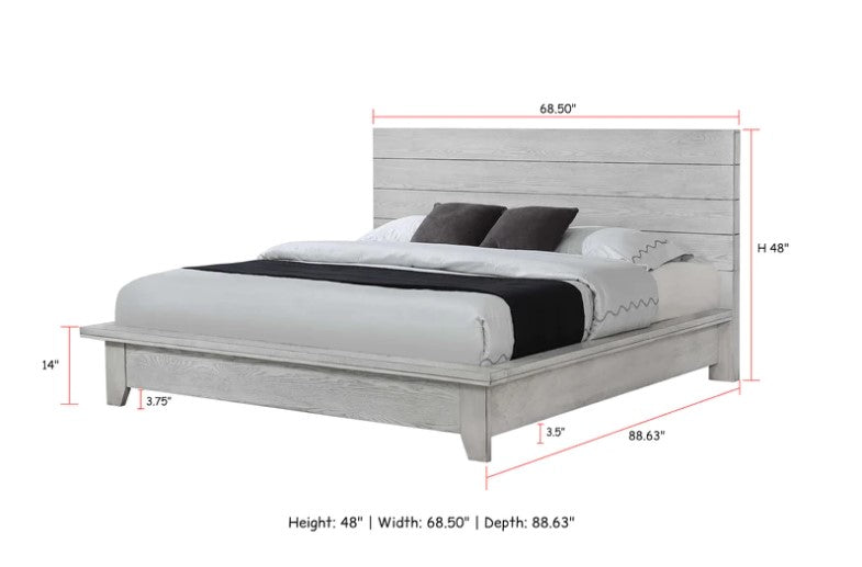 White Sands Chalk Platform Bedroom Set