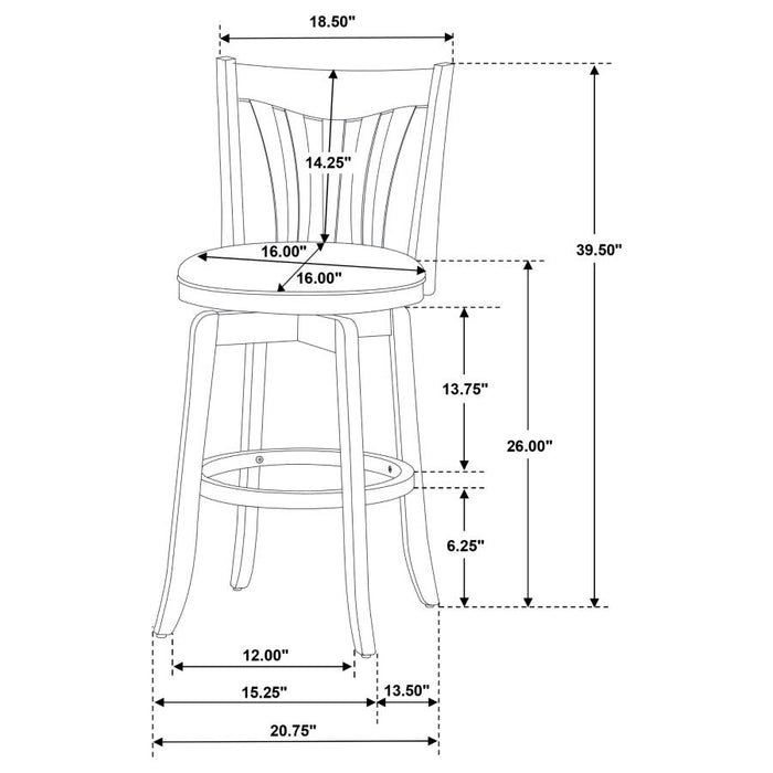 Lambert Counter Height Swivel Bar Stool with Upholstered Seat Dark Cherry