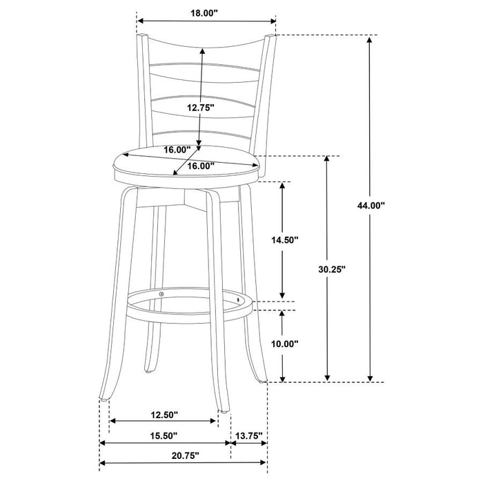 Murphy Ladder Back Pub Height Swivel Bar Stool