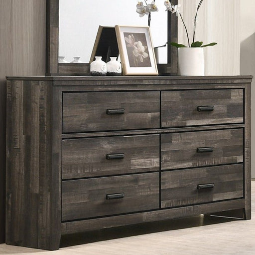 Carter 6 Drawer Brown Gray Dresser