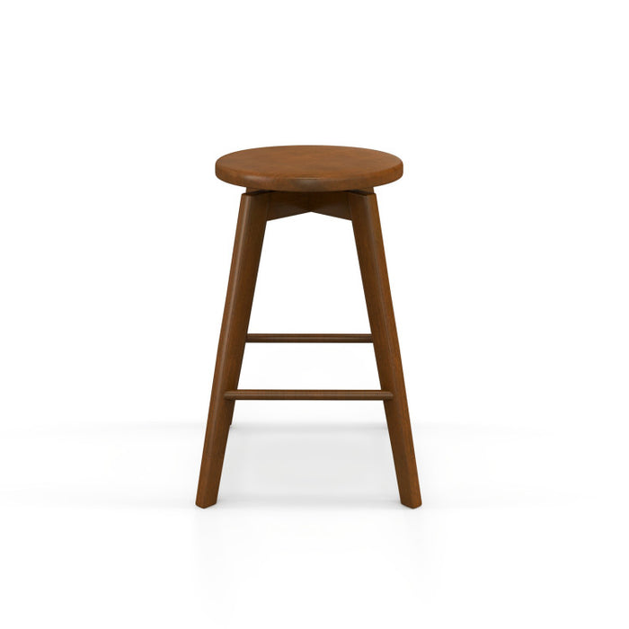 2 Set of 24.5 Inch Counter Height Bar Stool with Rubber Wood Frame