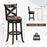 26/31 Inch Swivel Bar Stool with Curved Backrest PU Leather Seat and Footrest Brown