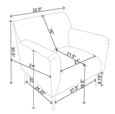 Darlene Upholstered Track Arms Accent Chair