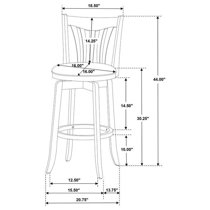 Lambert Pub Height Swivel Bar Stool With Upholstered Seat Dark Cherry