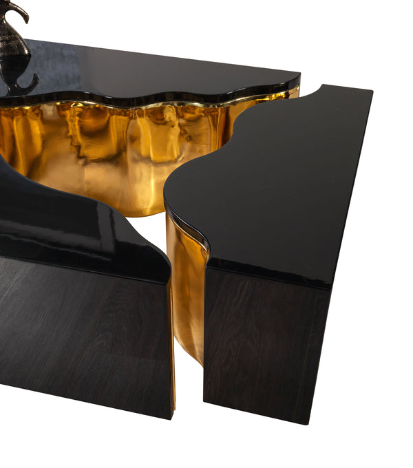 Dream Wood Black/Gold 3-Piece Coffee Table