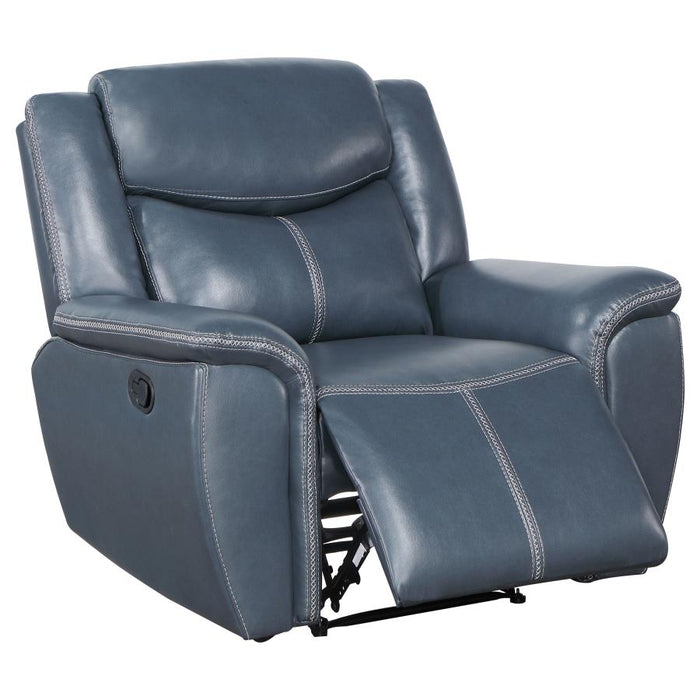 Sloane 3-Piece Upholstered Motion Reclining Sofa Set Blue