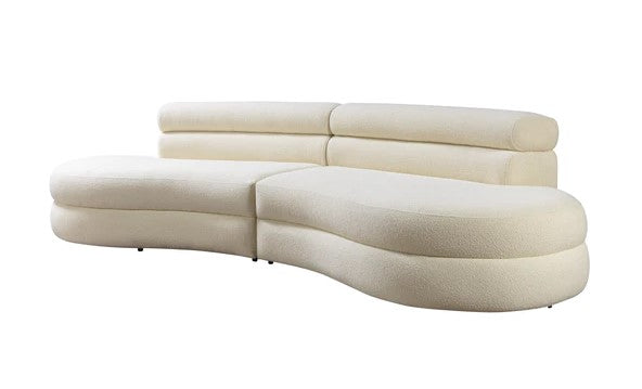 Larissa Ivory Boucle Curved Sectional