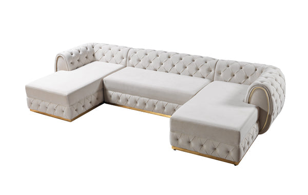 Jessie Velvet Double Chaise Sectional