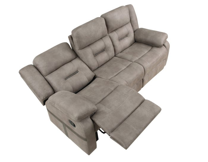 Abilene Manual Reclining Sofa with Drop-Down Console, Tan