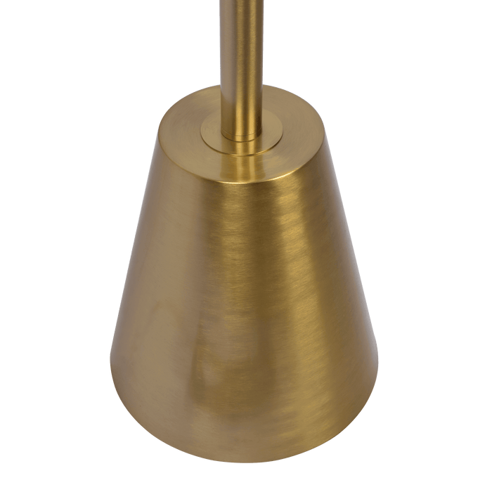 Lumina Brassed Gold Floor Lamp with Rotary Switch Triple Spots Metal Cone Base - West Lamp