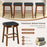 Set of 2 24/30 Inch Dining Bar Stool with Rubber Wood